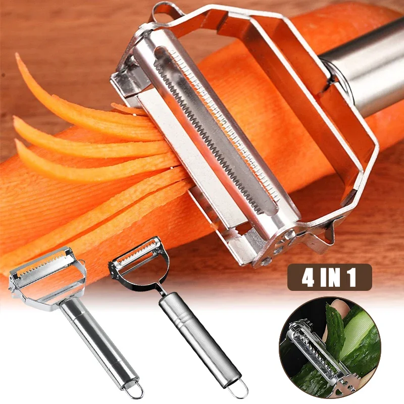 

Headed Household Steel Fruit Vegetable Stainless Peeler Double Grater Tools Multifunctional Kitchen Julienne