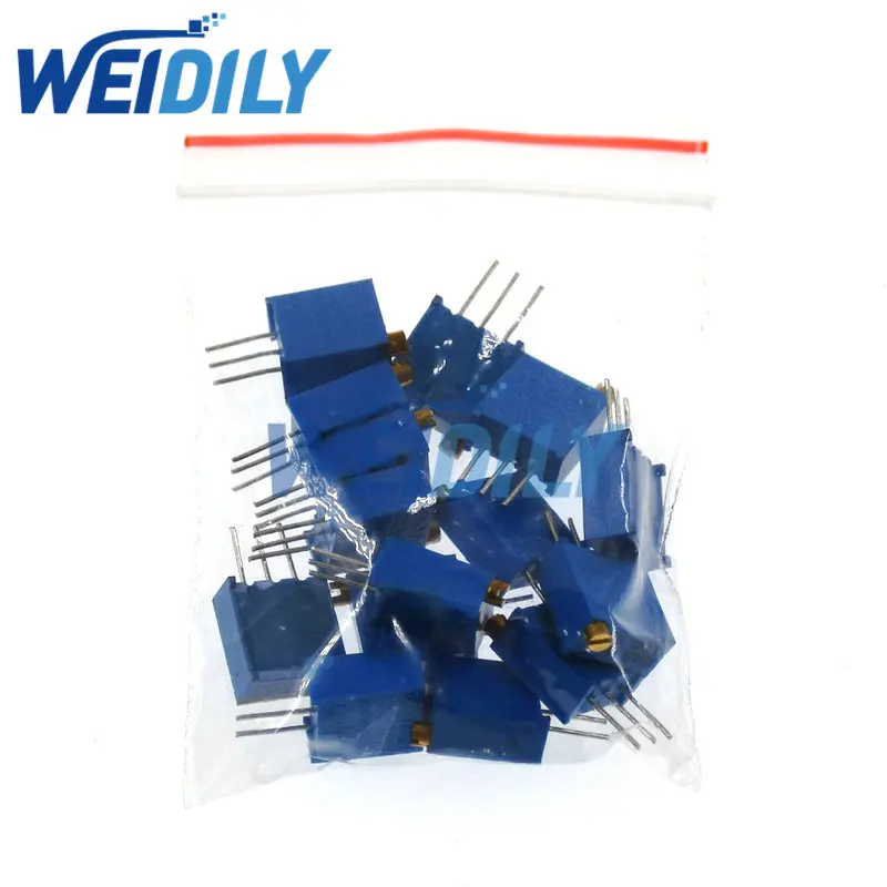 15values 3296W Potentiometers Kit 3296W MultiTurn trimmer adjustable precision Potentiometer Variable Resistors 100R-1M