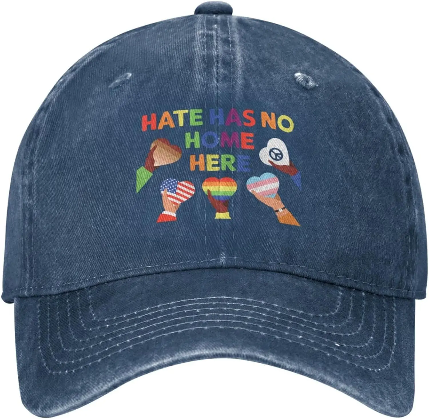 

Hate Has No Home Here Baseball Caps Mens Women's Dad Hats Adjustable Washable Dad Hats