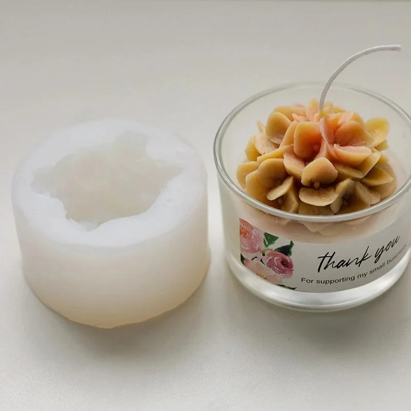 Hydrangea Flower Mold Decoration Plant Soap Molds Flowers Candle Moulds Bouquet Making Clay Silicone Molds Candle Making Kit