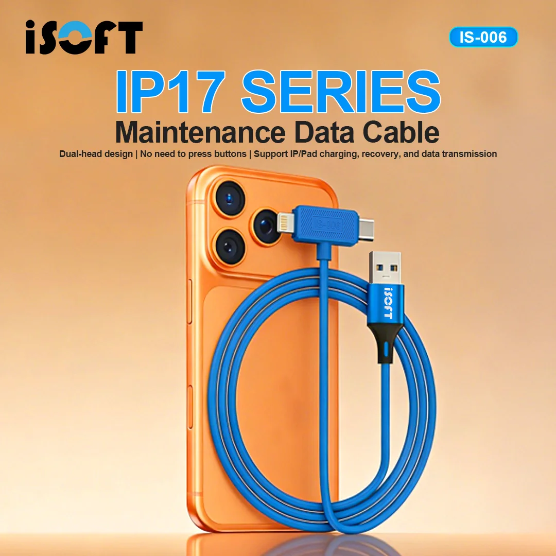 ISOFT IS-006 V2.0 듀얼 인터페이스 데이터 복구 케이블 아이폰 플래싱 및 전송용 빠른 시작 DFU 퍼플 스크린 수리