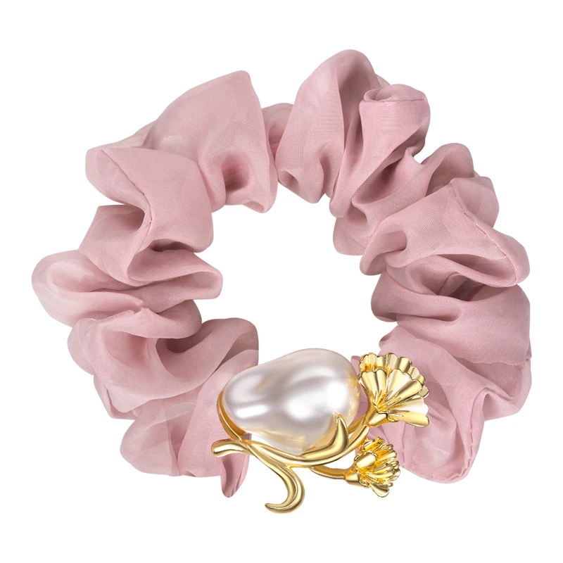 

Yy Pearl Hair Bun Large Intestine Hair Ring Ponytail Hair String Headdress Flower Hair Accessories