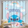 Stitch Curtain Cartoon Window Decoration 100% Polyester Shade Curtains Bedroom Living Room Home 2 Tablets 5