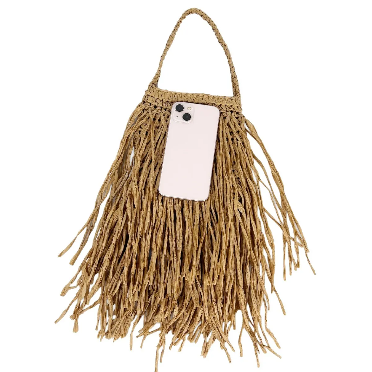 Casual Tassel Woven Women Shoulder Bags Handmade Fringe Lady Handbags Summer Beach Tote Bag Shopper Purse for Vacation