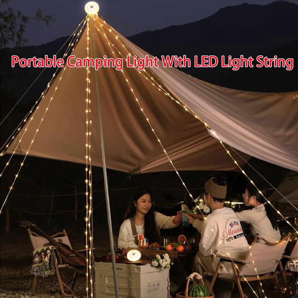 

Nato Multifunctional Portable Camping Light Outdoor Atmosphere Tent Decoration LED Light String with Campsite Small Color Light