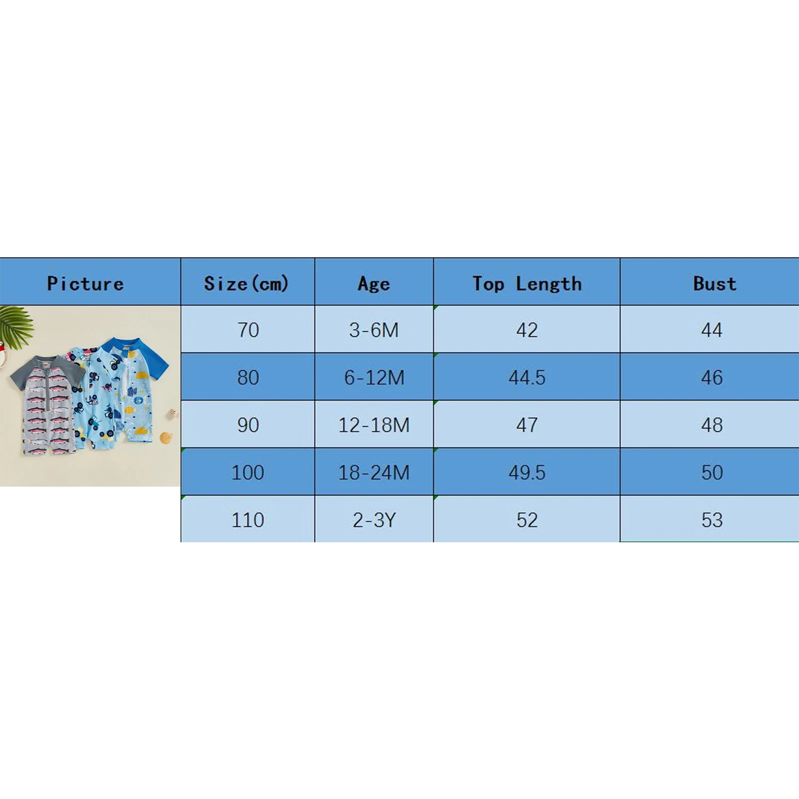 Summer Toddler Baby Boys Zip Up Rash Guard Tractor Fish Print Short Sleeve Swimwear Children Beachwear Bathing Suit Swimsuit