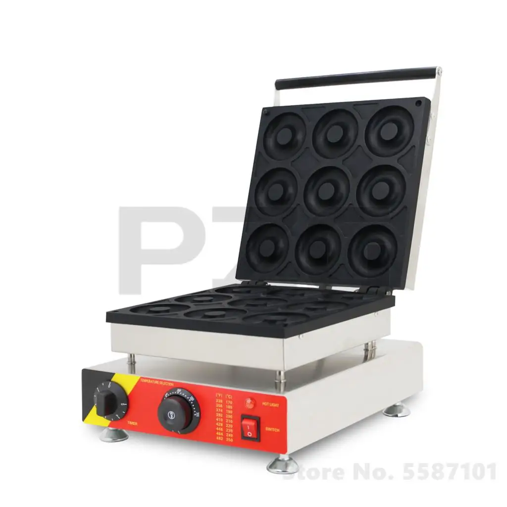 レストラン2500w 9個/バッチ 9cm ポータブル電気ドーナツマシンメーカー 業務用ドーナツ製造機 販売中