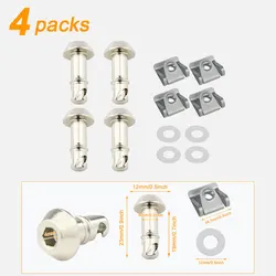 Universal Quick Release Turn Race Fairing Fastener for Motorcycles and Scooters (4pcs Silver)