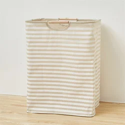 Spacious Collapsible Laundry Basket with Handle - Stylish Bathroom Storage Solution (D)