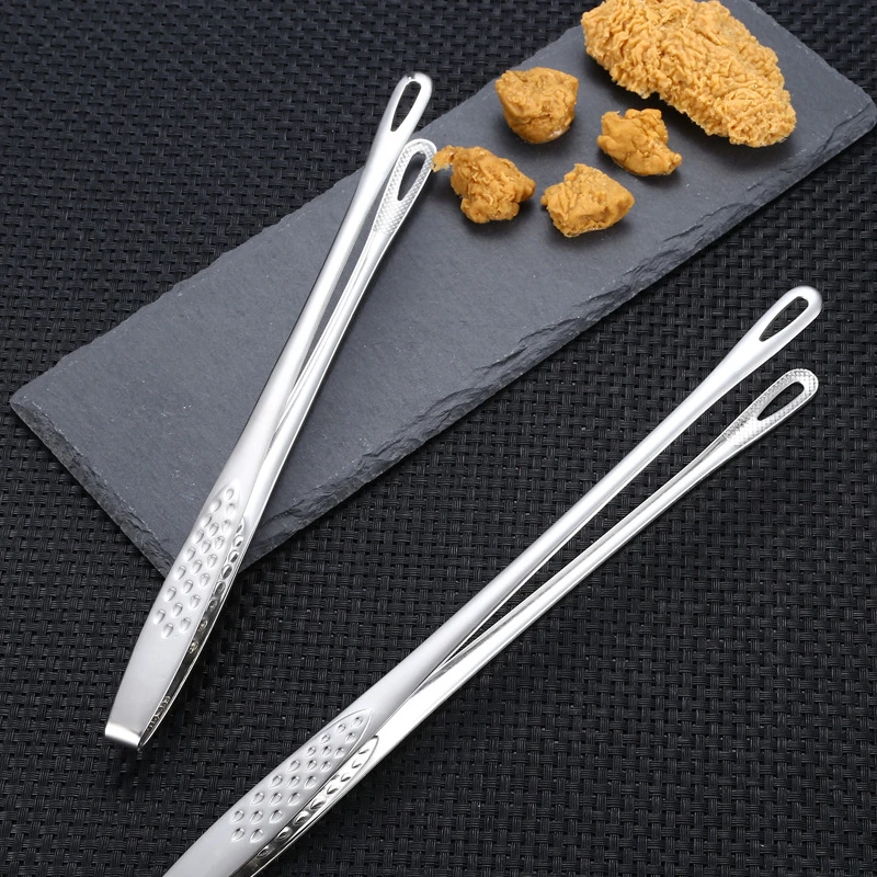 Stainless Steel Food Tongs Food Tongs Long Handle Non-Slip Barbecue Steak Kitchen Cooking Tools Accessories 1pc