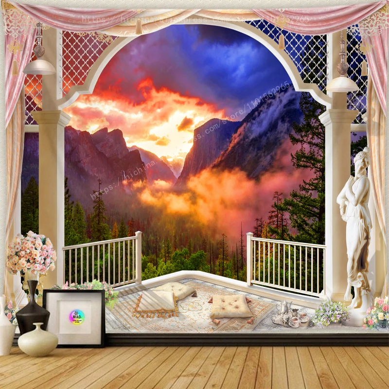 AYAHOナローレイアウト7 湖畔の風景アクリルケース付き Custom wallpaper photo landscape big tree waterfall TV sofa
