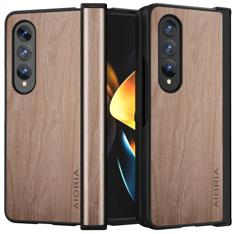 삼성 갤럭시 Z 폴드 4 Fold5 zfold3 5G 대나무 나무 패턴 가죽 커버 갤럭시 z 폴드4 폴드 4 3 zfold5 케이스 카파