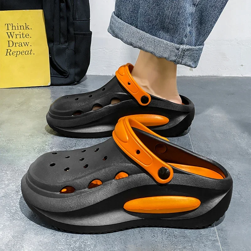 2025 Men and women's new summer thick sole anti-slip wear comfortable sandals beach breathable couple casual slippers men shoes