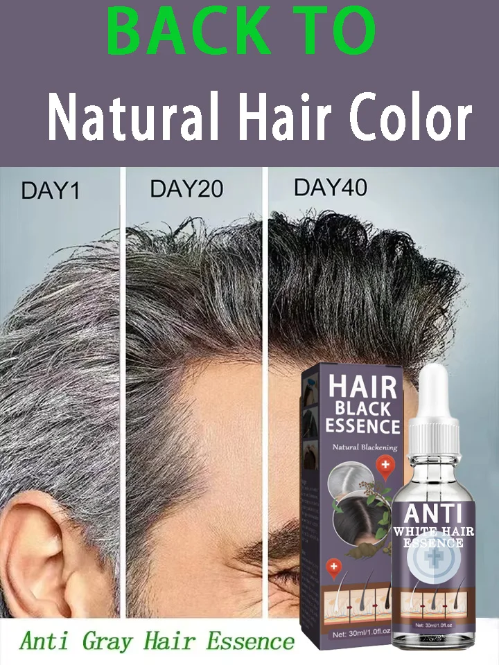 White To Black hairAnti-grey hair essence Serum treatment restore natural hair color and restore healthy