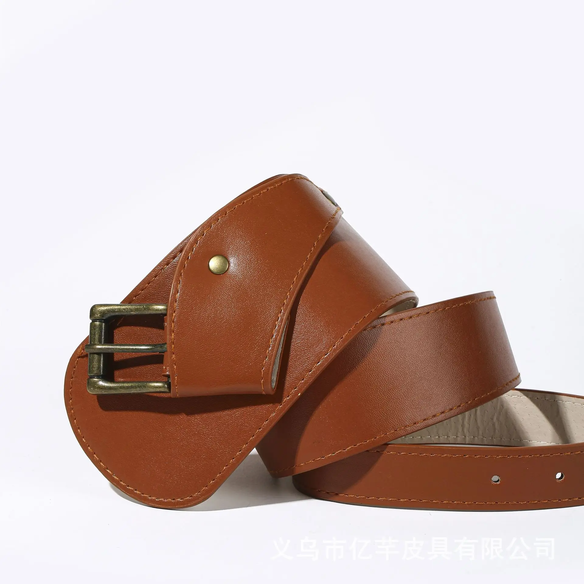 

Irregular Wide Belt Woman Luxury Designer Soft PU Leather Brown Waist Belt Vintage Ladies Dress Coat Waistband Punk Corset Belts