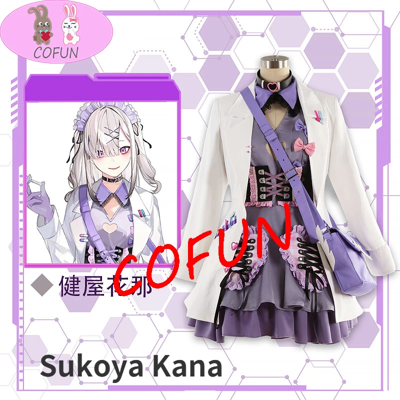 

COFUN [Customized]Nijisanji Vtuber Sukoya Kana Cosplay Costyme Dress Women Outfit Hot Game 2022 Anime Suit Lovely Role Play