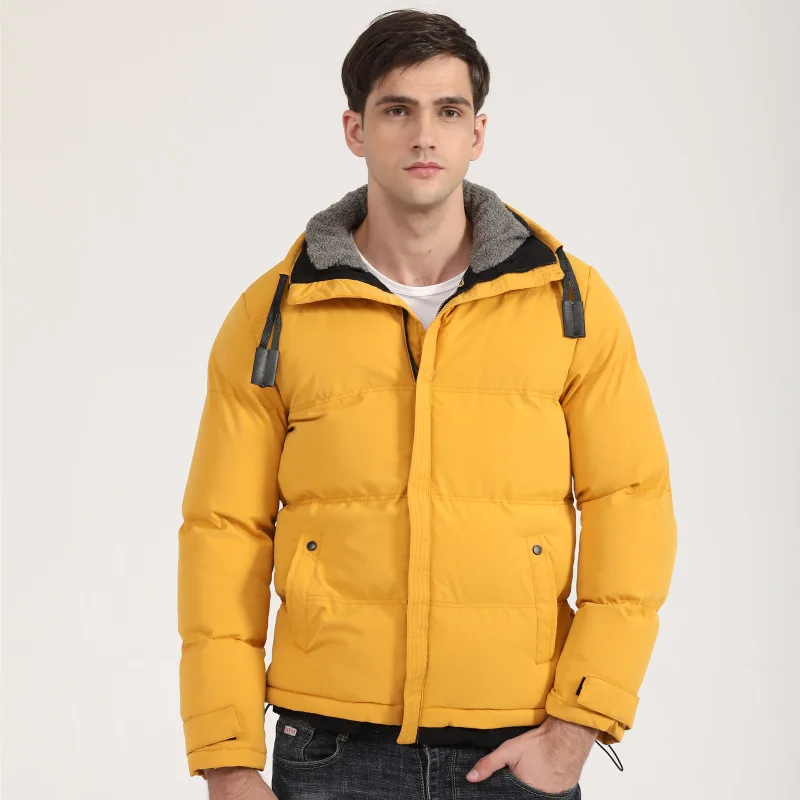 

Новинка Осень-зима 2020, короткая теплая мужская хлопковая одежда, однотонная Молодежная трендовая хлопковая одежда для отдыха, пальто для мужчин