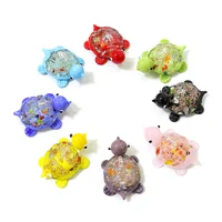 Floating Glass Marine Animal Trinkets Cute Mini Sea Turtle Figurine Charm Pendant Ornament for Aquarium Fish Tank Decor Supplies 1
