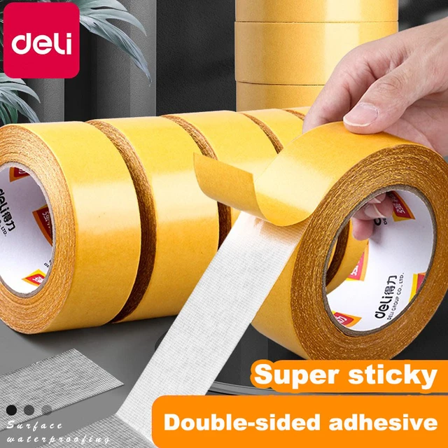 YELLOW DOUBLE SIDED TAPE CLEAR STICKY TAPE DIY STRONG CRAFT ADHESIVE 10 50M