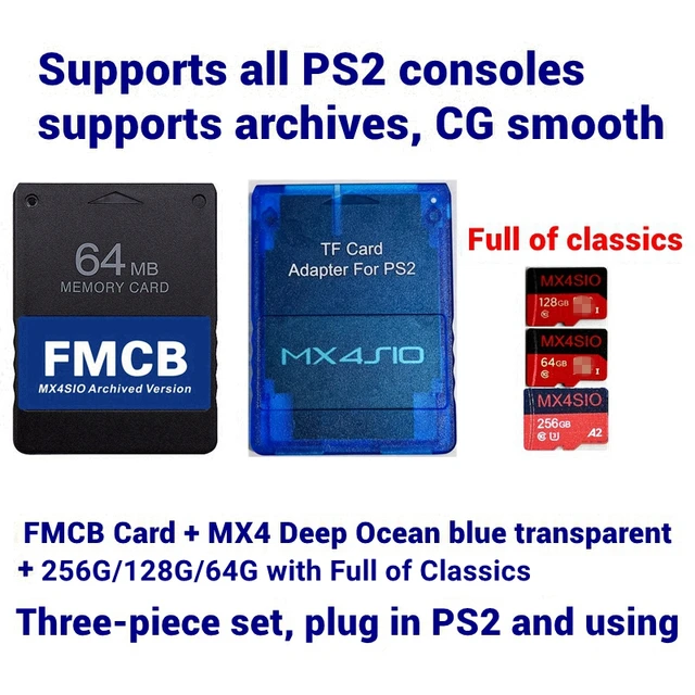  RGEEK PS2 FMCB Memory Card MX4SIO SIO2SD TF Card