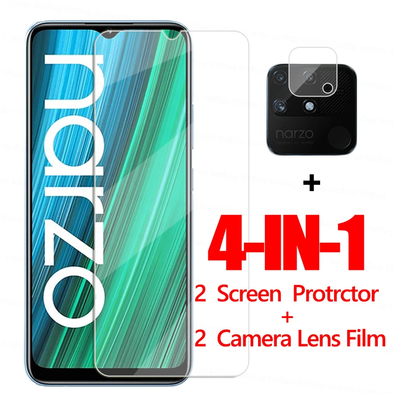 4 In1 Vetro Trasparente Per Realme Narzo 50A Proteggi Schermo In Vetro Realme Narzo 50A Pellicola Per Telefono Vetro Temperato Realme Narzo 50A 30A 20