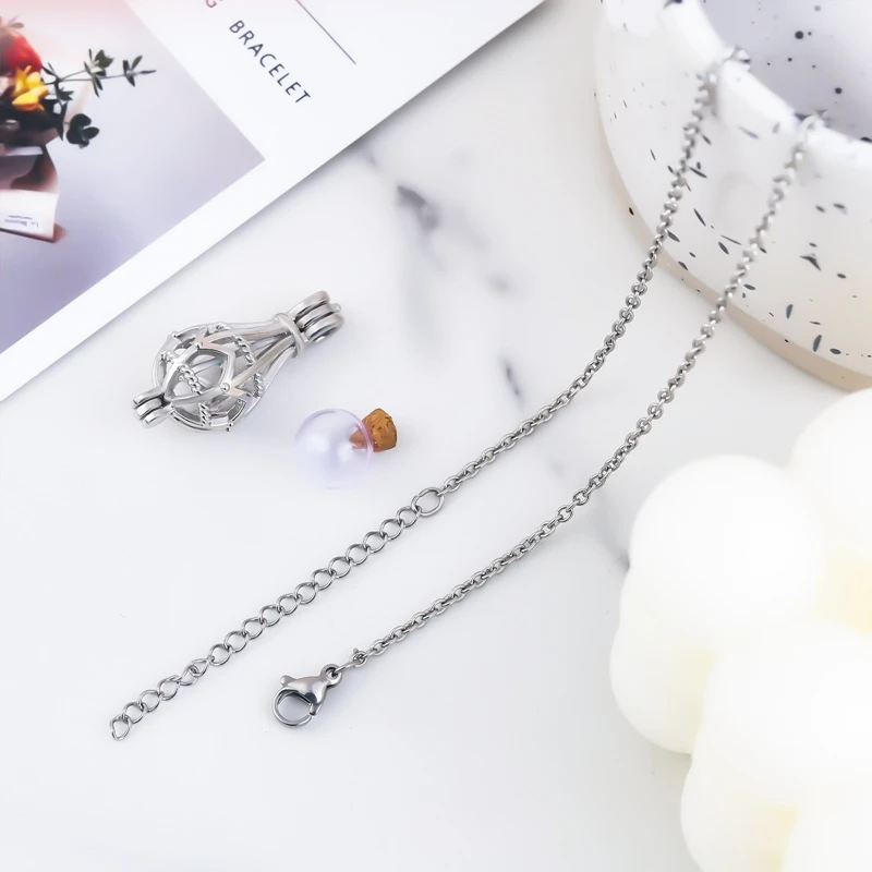 Hollow Teardrop Urn Necklace for Ashes Memorial