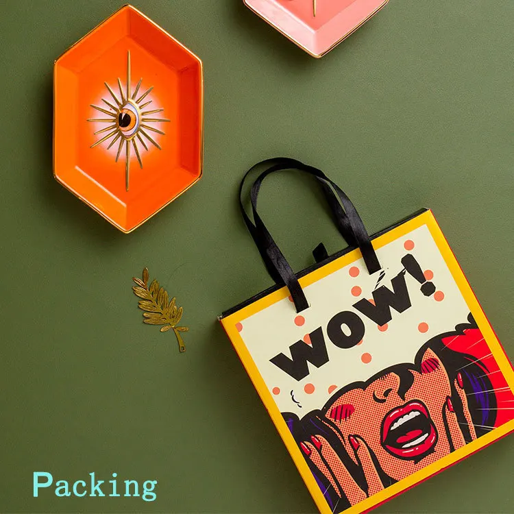 Description Picture 5 of itemCreative Colorful Hexagonal Eye Tray Ceramic Home Porch Decorations Ornaments Jewelry Storage Tray Desktop Decorative Tray