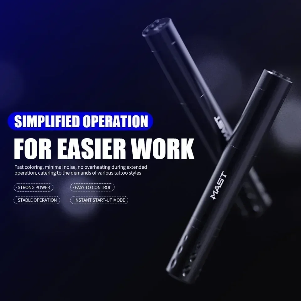 45ツートゥーワイヤレス回転タトゥーマシンペン、デュアルバッテリー