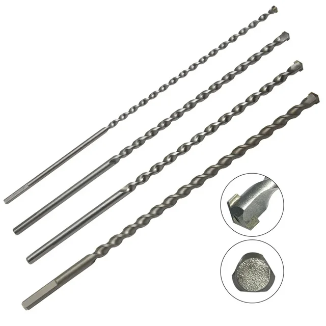 300mm Extra Long Masonry-Concrete Drill Bit Triangle Shank 6/8/10/12/16mm Drilling Bits For Penetrating Wall Power Tool 3