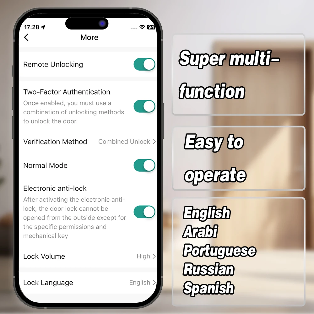 قفل باب ذكي ببصمة إصبع