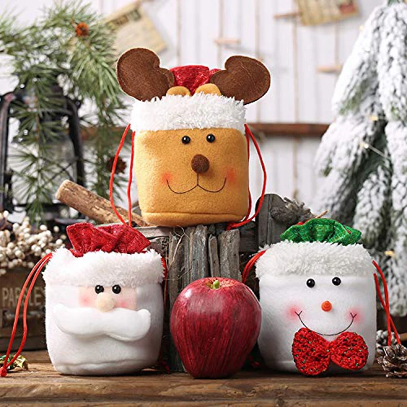 

Linen Bundle Pocket Lovely Treat Bags for Children, Candy Bags, Christmas Decorations, Wedding, Holiday, New Year, 2Pcs