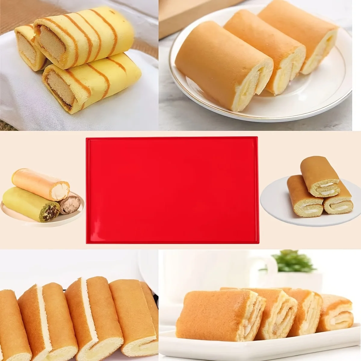Premium Non-Stick Silicone Baking Mats with Edges - Easy to Clean, Perfect for Swiss Rolls, Pastries, and Cookies