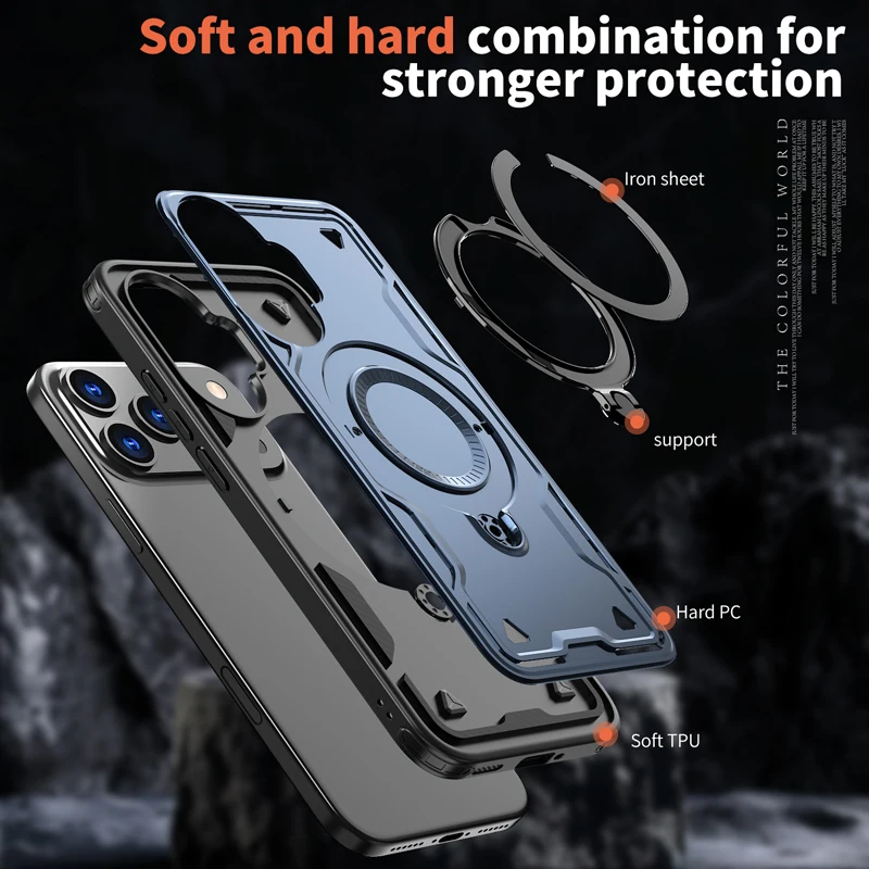 360° Rotating Stand with Magnetic Drop-Proof Cover