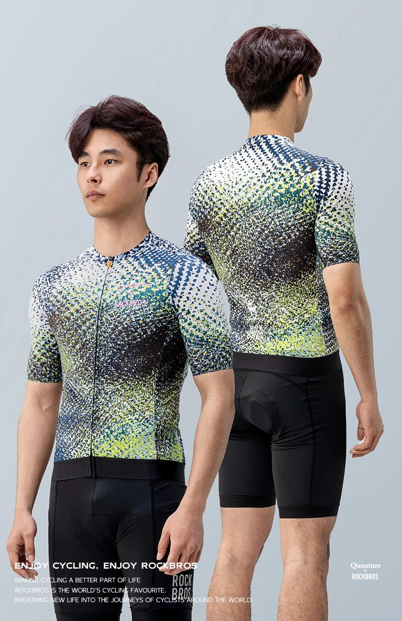ROCKBROS Summer Cycling Jersey Breathable High Elastic Short Sleeves Jersey Shirt Male Cycling Jersey Set Men Cycling Clothing