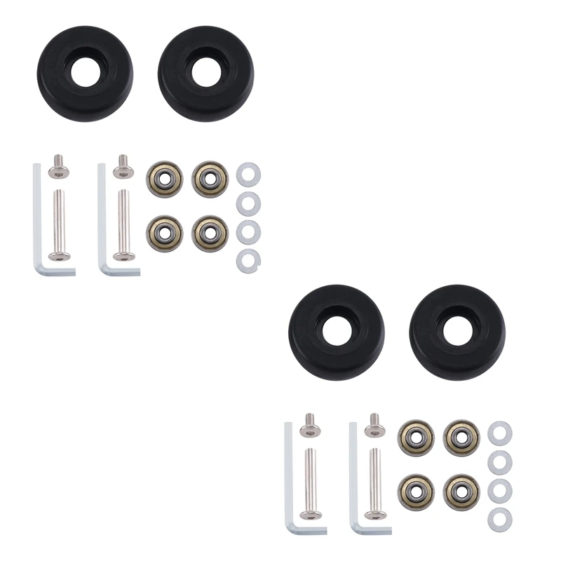 48Mm X18mm 2 Pair Luggage Suitcase Replacement Wheels Axles Deluxe Repair Luggage Replacement Wheels Black