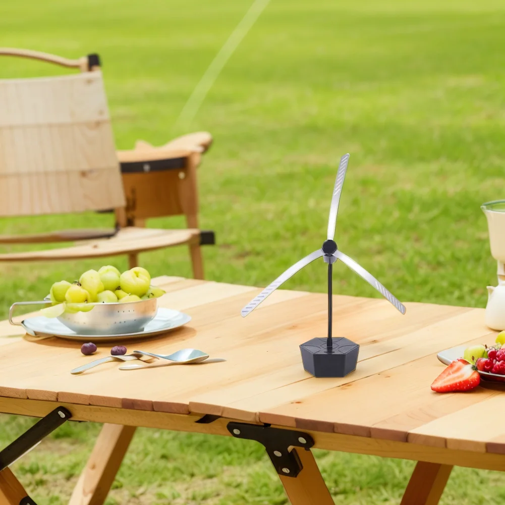 Mosquito Insect Repellent Fan Leaf with Holographic Blades Fly Fan for Tables USB Rechargeable for Camping Home Restaurant Table