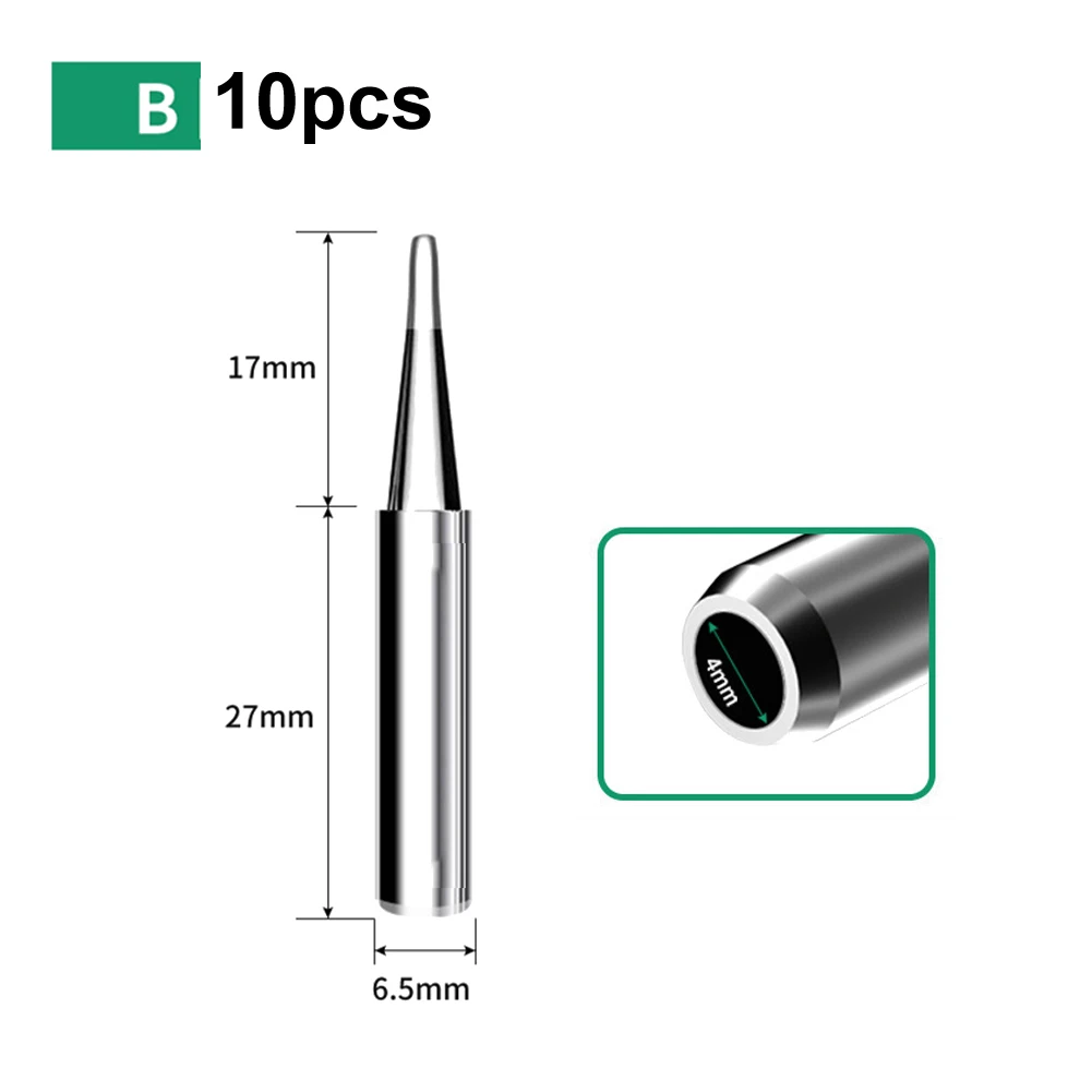 

10pcs Soldering Iron Tips Welding Ron Head For 936/937/938/969/852/858/952 Soldering Station Electric Soldering Iron