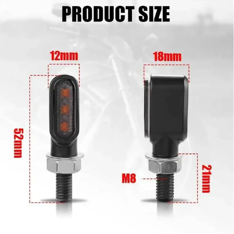 2x De Indicador Señal Luz Intermitente Sunnimix Moto Universal Rojo 10