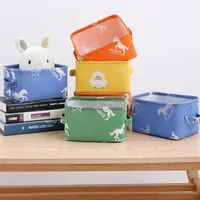 Desktop Storage Box Household Cosmetics Snack Books Sundries Drawer Storage Organizer Box Dormitory Fabric Storage Basket 2