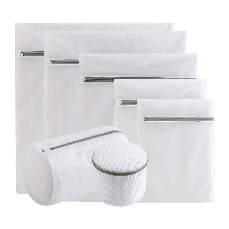 5/7Pcs 7Size Transparent Zippered Laundry Fine Mesh Pocket Reusable Sturdy Washing Machine Laundry Protection Clothes laundry bags