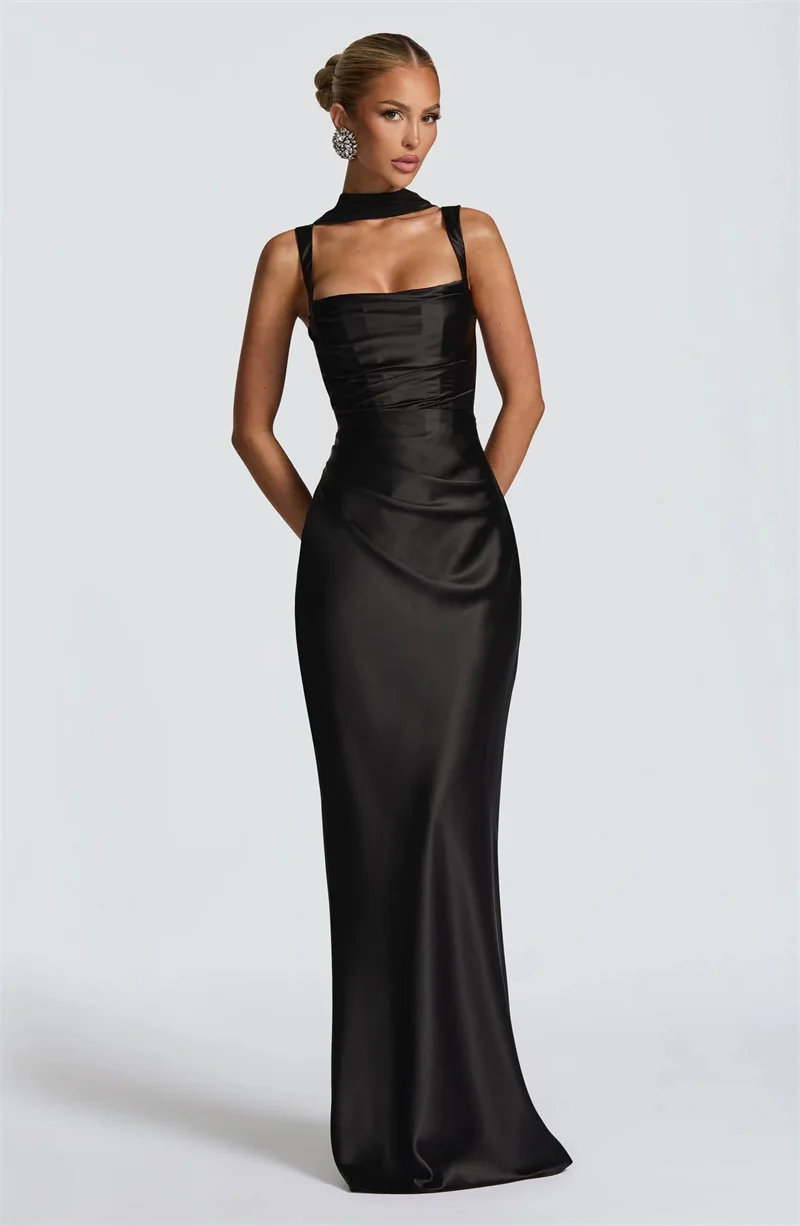 Elegant Strapless Satin Long Dress Green Corset Dresses Backless Pink Gowns  Evening Party Birthday Wedding Guest White Summer - AliExpress 200000345