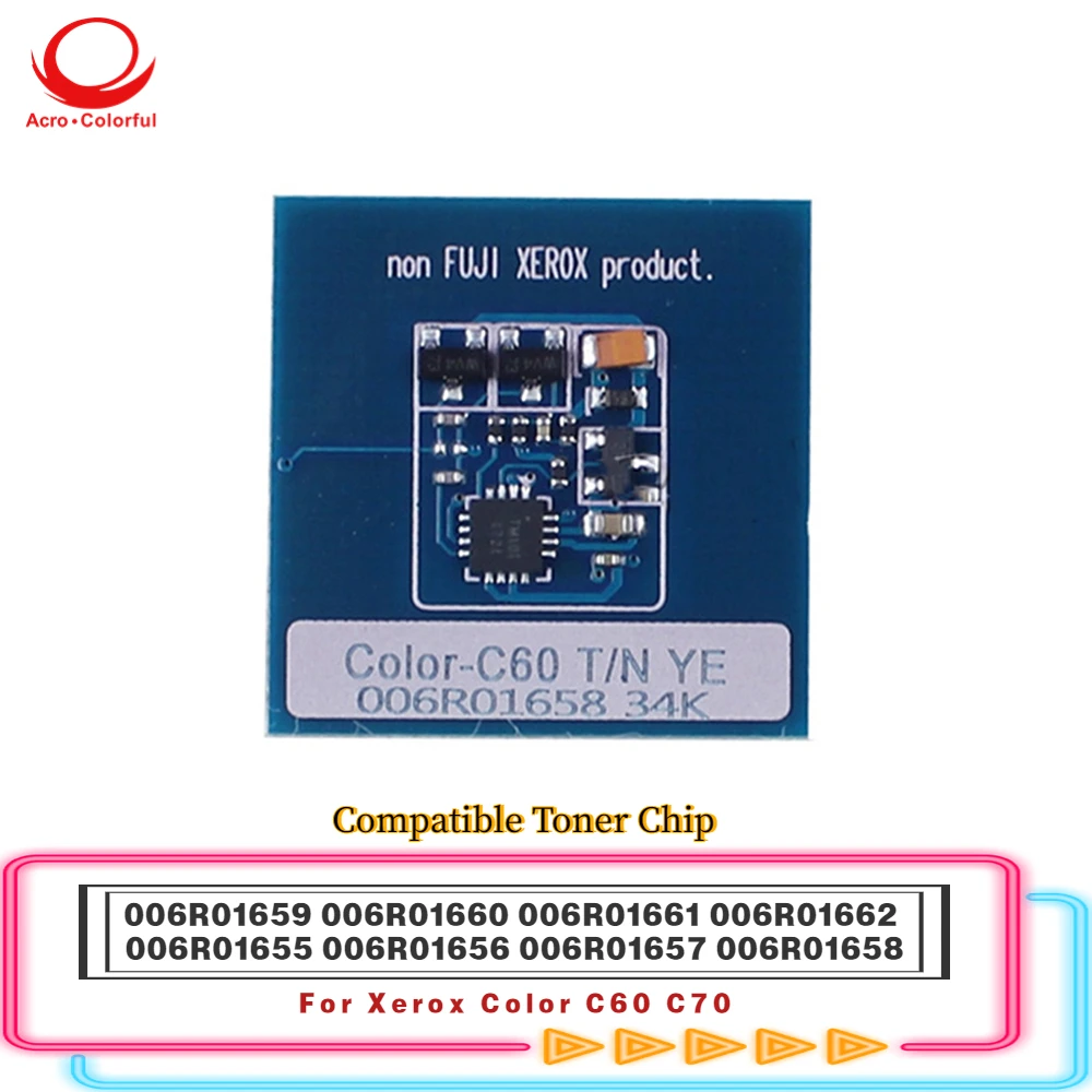 

Toner Chip For Xerox Color C60 C70 OEM Toner Cartridge 006R01655 006R01656 006R01657 006R01658 Copier Chip Consumable Spare Part