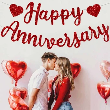 glitter anniversary banner