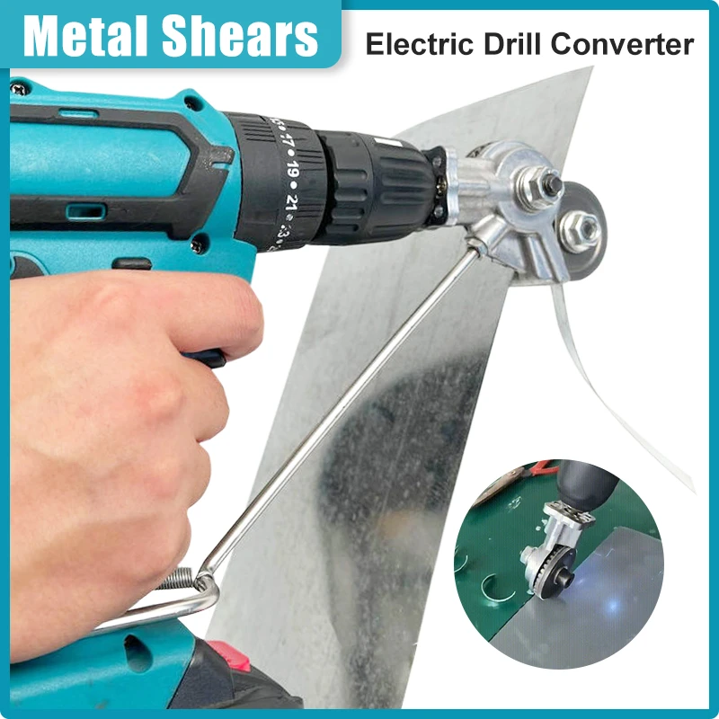 Electric Drill Convert Shears Plate Cutter Metal Sheet Cutter Tool Free