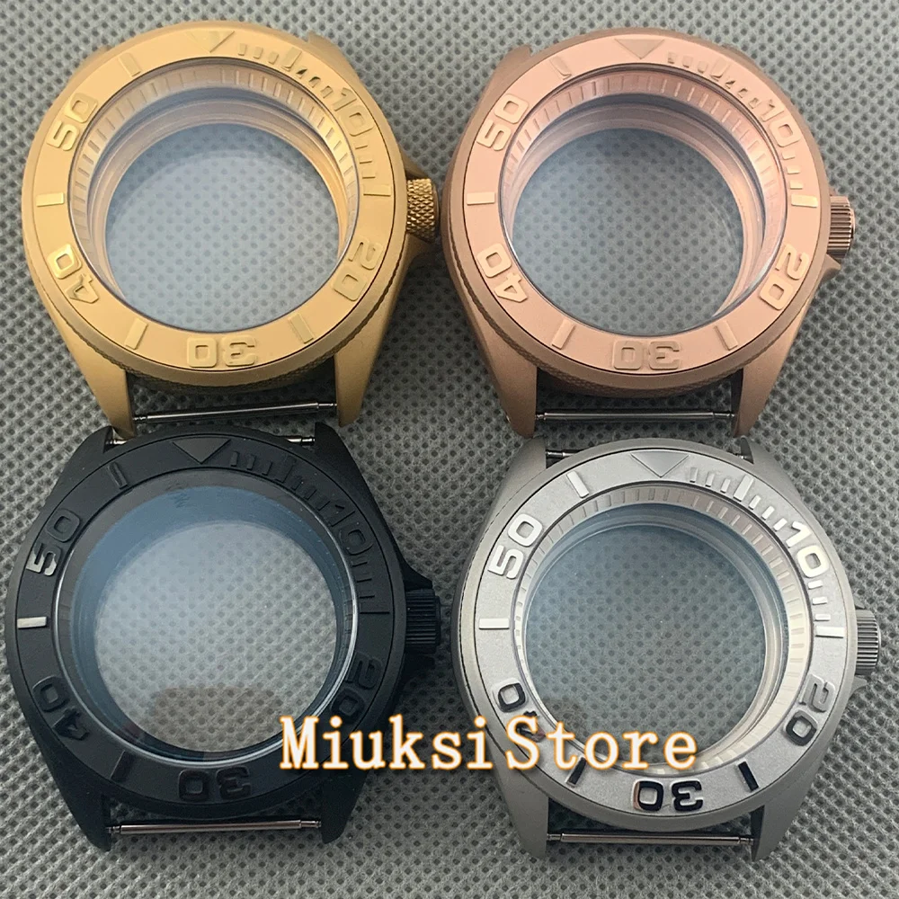 

NH35 42mm watch case domed sapphire glass ceramic/titanium bezel 200m water resistant fit NH35 NH36 movement