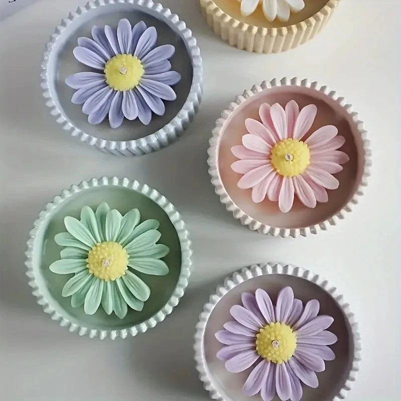 2Pcs Candle Jar Silicone Mold With Lid,Round Stripe Storage Jewelry Box Silicone Mold For Making Plaster Concrete Storage Box