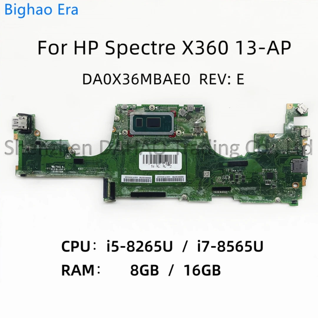 

DA0X36MBAD0 DA0X36MBAE0 For HP TPN-Q212 Spectre X360 13-AP Laptop Motherboard With i5-8265U i7-8565U CPU 8GB/16GB-RAM L37638-601