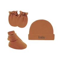 Newborn Hat+Gloves+Socks Set for Baby Boy&Girl Cotton Fall Casual Photography Props Soft Headwear Infant Nightcap Fashion 5
