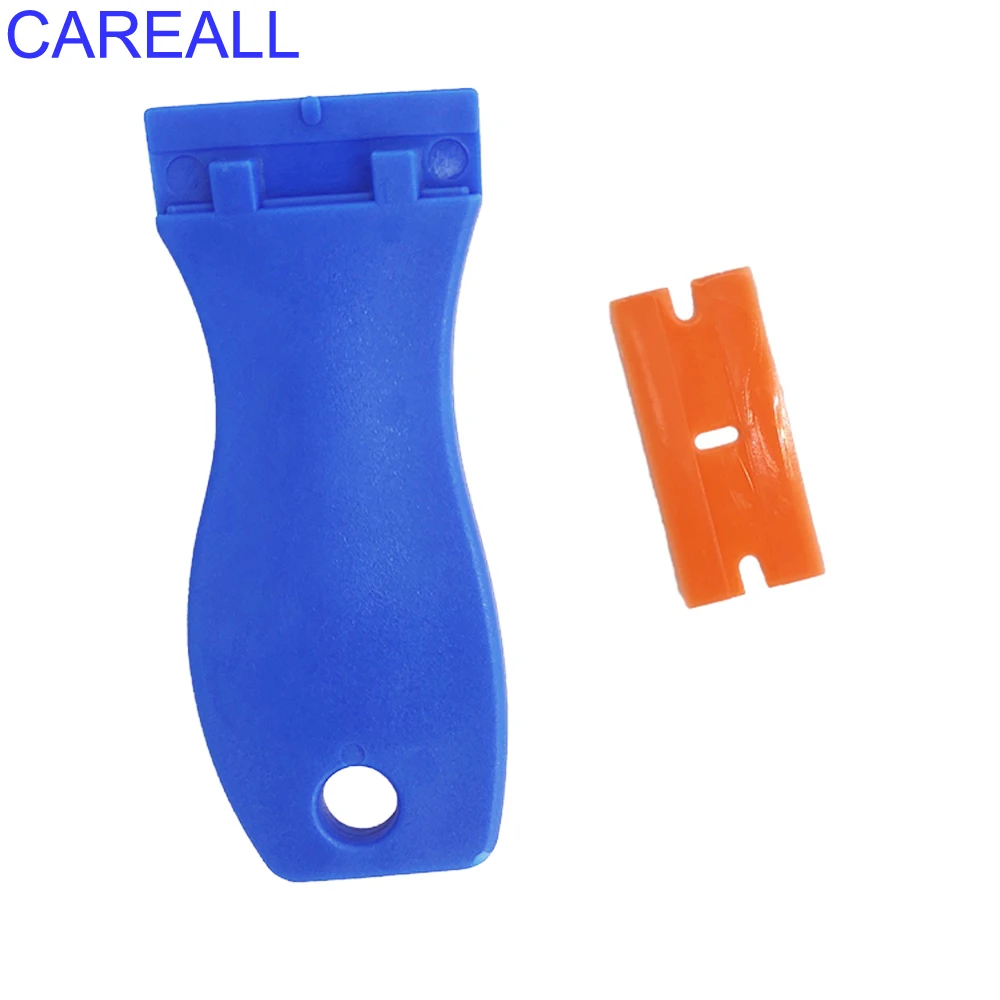CAREALL Plastic Razor Scraper Blade for Car Window Tint Cleaning Vinyl Wrap Film Glass Ceramic Ovens Lable Sticker Remover