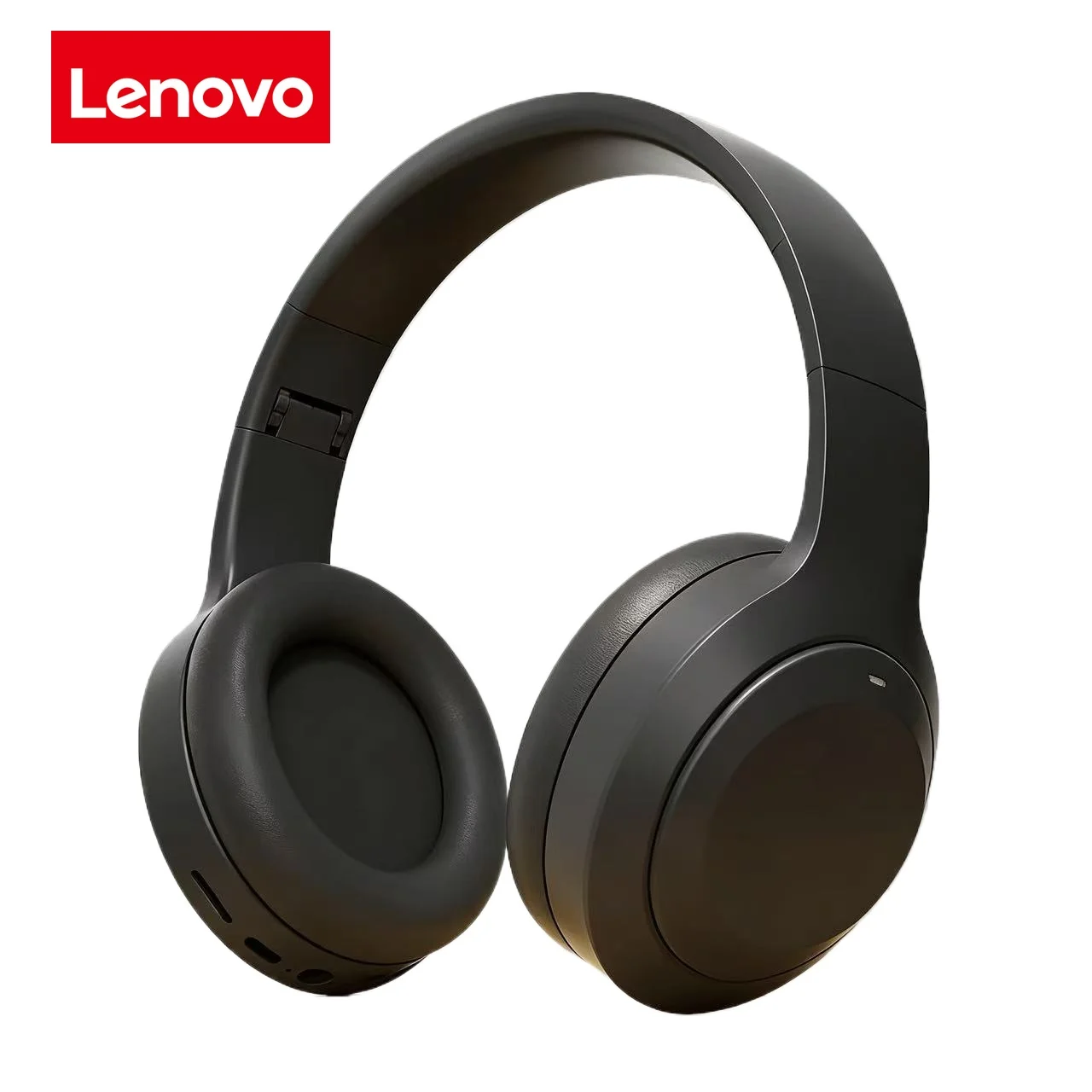 אוזניות בלוטוס מקוריות של Lenovo, אוזניות אלחוטיות מתקפלות למחשב עם ביטול רעש, סטריאו HIFI למשחקים